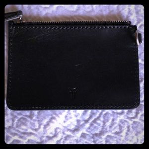 Frye card holder, black leather